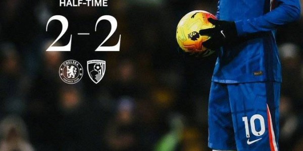 跨年战切尔西2-2伯恩茅斯，联赛7轮仅1胜，下轮战曼城迎考验